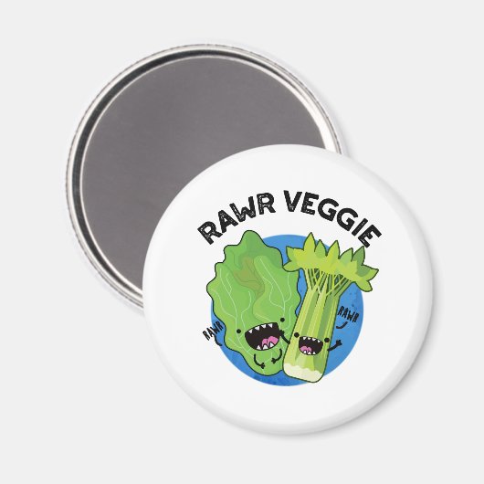 Rawr Veggie Funny Food Pun Magneet (Voorkant / Achterkant)