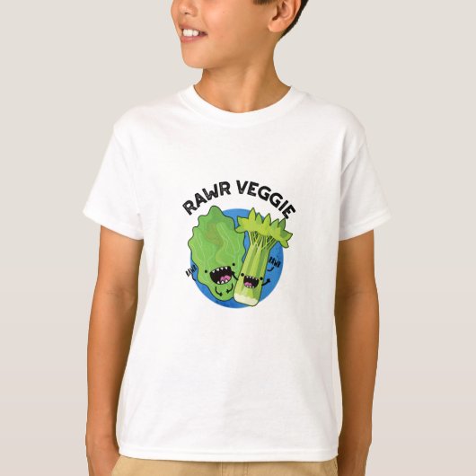 Rawr Veggie Funny Food Pun T-shirt (Voorkant)