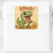 Rawr Vierkante Sticker (Tas)