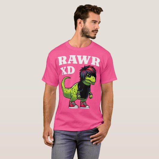RAWR XD Scene Kind 2000S Esthetische Dinosaurus EM T-shirt (Voorkant volledig)
