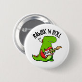 Rawrk And Roll Grappige Rocker Dinosaur Pun Ronde Button 5,7 Cm (Voorkant /achterkant)