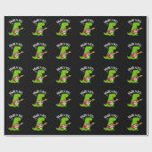 Rawrk en Roll Funny Rocker Dinosaur Pun Dark BG Cadeaupapier (Vlak)