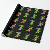 Rawrk en Roll Funny Rocker Dinosaur Pun Dark BG Cadeaupapier (Uitgerold)