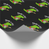 Rawrk en Roll Funny Rocker Dinosaur Pun Dark BG Cadeaupapier (Hoek)