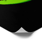 Rawrk en Roll Funny Rocker Dinosaur Pun Dark BG Poster (Hoek)