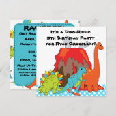RAWRR Dinosaur Dino Birthday Party Invitations Kaart (Voorkant / Achterkant)
