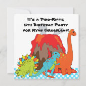 RAWRR Dinosaur Dino Birthday Party Invitations Kaart (Voorkant)