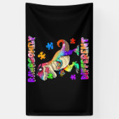 Rawrsomally Different Dinosaur Autism Awareness Spandoek (Verticaal)