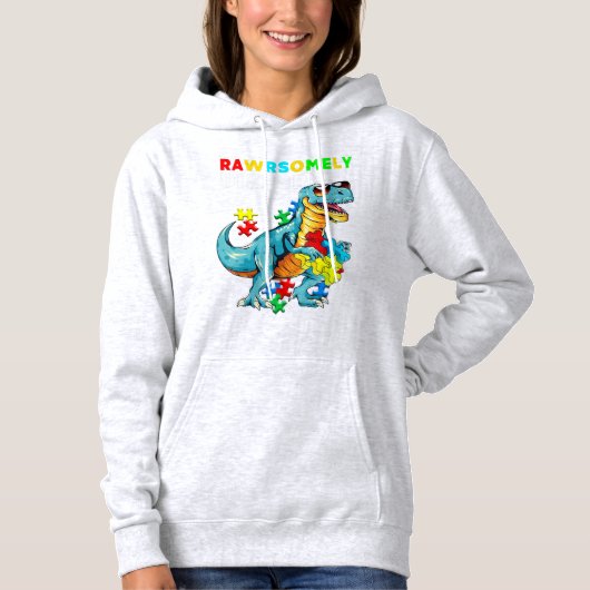 Rawrsomally Different shirt Dinosaur Dino Autism A (Voorkant)