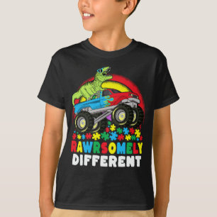 Rawrsomally Different T Rex Monster Truck Autism T-shirt