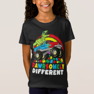 Rawrsomally Different T Rex Monster Truck Autism T-shirt