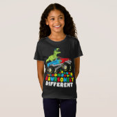 Rawrsomally Different T Rex Monster Truck Autism T-shirt (Voorkant volledig)