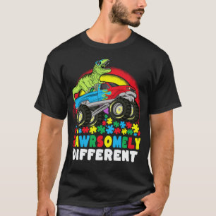Rawrsomally Different T Rex Monster Truck Autism T-shirt