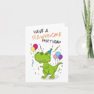 Rawrsome Dinosaur Birthday Kaart