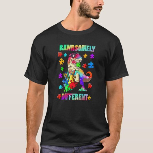 Rawrsomely Anders Dinosaurus Autisme Bewustzijn Pu T-shirt (Voorkant)