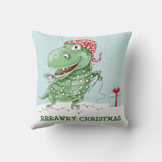 Rawry Christmas Dinosaurus Kussen (Achterkant)