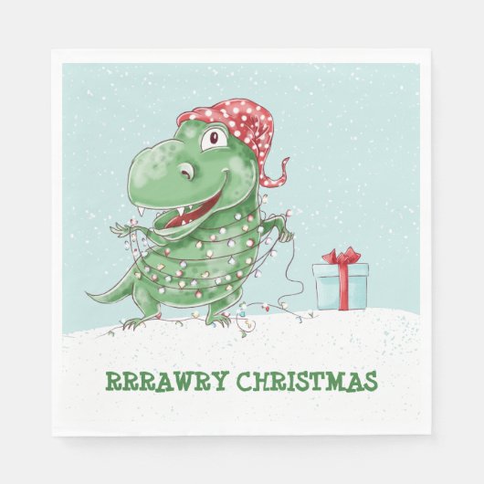 Rawry Christmas Dinosaurus Servet (Voorkant)
