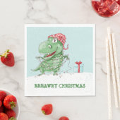 Rawry Kerstmis Dinosaur Servet (Insitu)