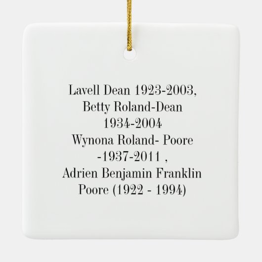 Ray, Betty, Nony, Ben Keramisch Ornament (Achterkant)