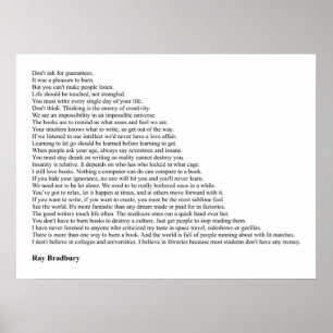 Ray Bradbury Quotes Poster