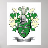 Ray Family Crest Coat. Poster (Voorkant)