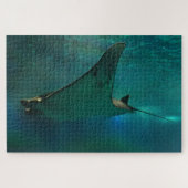 Ray in een aquarium steken. legpuzzel (Horizontaal)