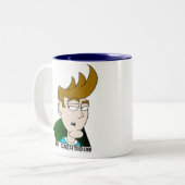 Ray is overvallen. - Rechts behandeld Tweekleurige Koffiemok (Voorkant links)