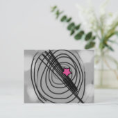 Ray-o-gram Briefkaart met roze ster (Staand voorkant)