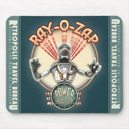 Ray-O-Zap Retro Robot Muismat (Voorkant)