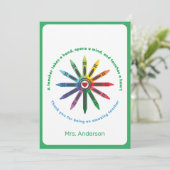 Ray of Crayons/leraar waardering bedankt Ca (Staand voorkant)