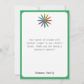 Ray of Crayons/leraar waardering bedankt Ca (Achterkant)