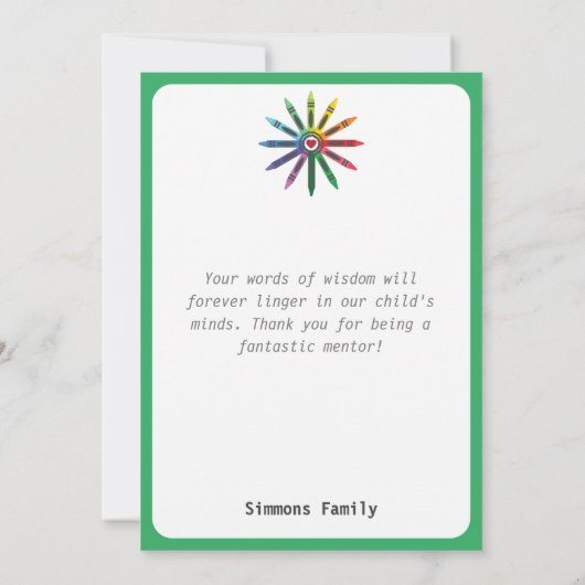 Ray of Crayons/leraar waardering bedankt Ca (Achterkant)