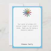 Ray of Crayons/leraar waardering bedankt Ca (Achterkant)