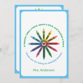 Ray of Crayons/leraar waardering bedankt Ca (Voorkant / Achterkant)