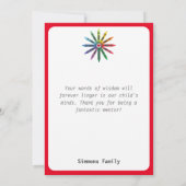 Ray of Crayons/leraar waardering bedankt Ca (Achterkant)