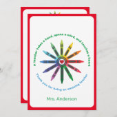 Ray of Crayons/leraar waardering bedankt Ca (Voorkant / Achterkant)