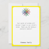 Ray of Crayons/lerarenwaardering Bedankkaart (Achterkant)