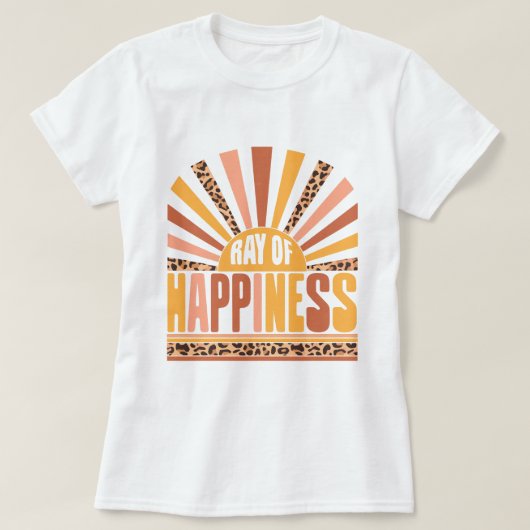 Ray of Happiness, Retro Sunshine Summer T-shirt (Design voorkant)