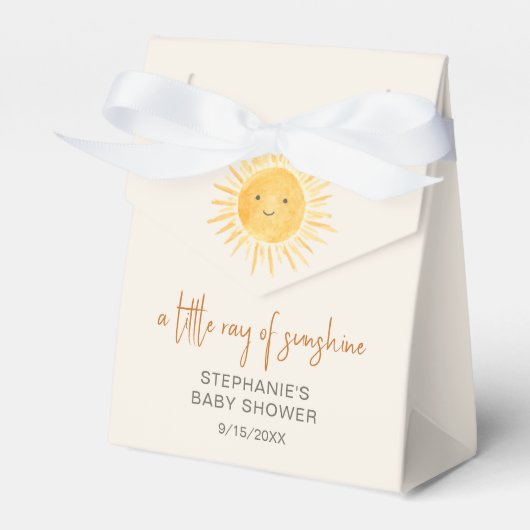 Ray of Sunshine Baby shower Bedankdoosjes (Voorkant Zijde)