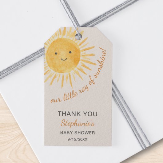 Ray of Sunshine Baby shower Cadeaulabel