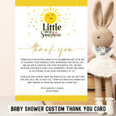 Ray of Sunshine Baby shower Dank u kaart