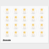 Ray of Sunshine Baby shower dank u Ronde Sticker (Vel)