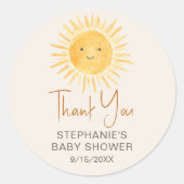Ray of Sunshine Baby shower dank u Ronde Sticker (Voorkant)