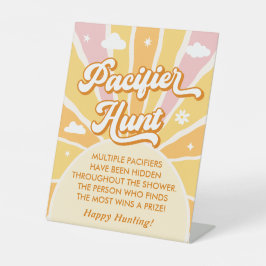 Ray of Sunshine Baby shower Fopspeen Hunt Spel Reclamebord Met Voetstuk