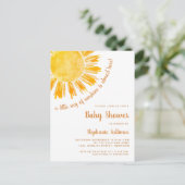 Ray of Sunshine Baby shower Invitation Briefkaart (Staand voorkant)