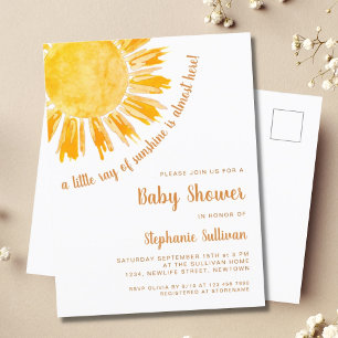 Ray of Sunshine Baby shower Invitation Briefkaart