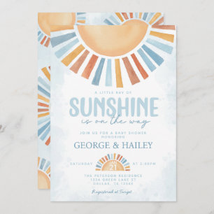 Ray of Sunshine Baby shower Invitation Kaart