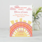Ray of Sunshine Baby shower Invitation Kaart (Staand voorkant)