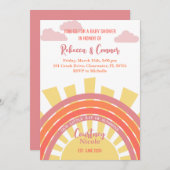 Ray of Sunshine Baby shower Invitation Kaart (Voorkant / Achterkant)