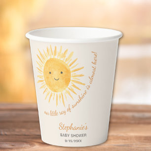 Ray of Sunshine Baby shower Papieren Bekers